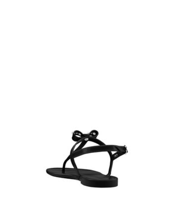 Stuart Weitzman,PEARLSTUD BOW JELLY,Black,Back View