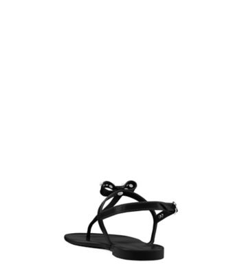 Stuart Weitzman,Jelly à boucle Pearlstud,Sandal,Caoutchouc brillant,Noir,Back View