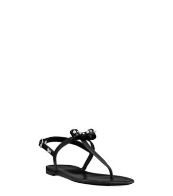 Stuart Weitzman,Jelly à boucle Pearlstud,Sandal,Caoutchouc brillant,Noir,Side View