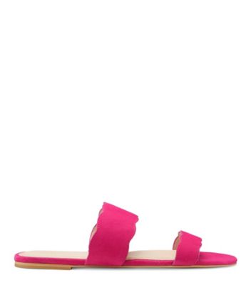 Stuart Weitzman,SANTORINI SCALLOP SLIDE SANDAL,