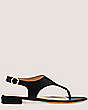 Stuart Weitzman,Santorini Flat Sandal,Sandal,Leather,Black,Front View