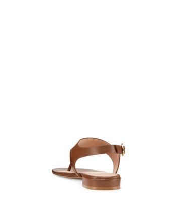 Stuart Weitzman,Santorini Flat Sandal,Sandal,Smooth Leather,Camel