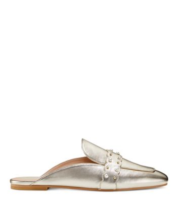 Stuart Weitzman,MULE PEARLSTUD,Mule,Cuir métallique,Or platino