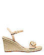 Stuart Weitzman,Pearlring Espadrille Wedge,Sandal,Suede,Bambina Beige,Front View
