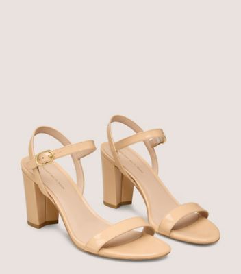 Stuart Weitzman,DANCER 75 BLOCK SANDAL,Beige