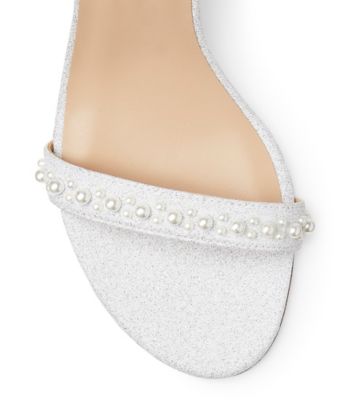 White hot sale glitter sandals