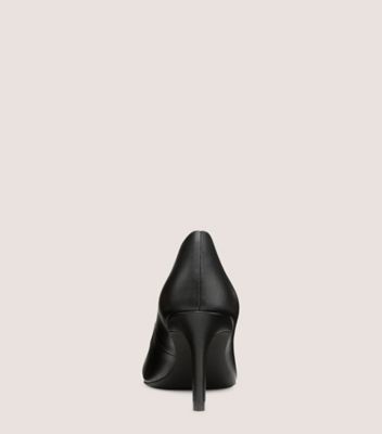 Stuart Weitzman,DANCER 75 PUMP,Leather,Rubber,Pumps,Cocktail,Black,Back View