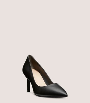 Stuart Weitzman,DANCER 75 PUMP,Leather,Rubber,Pumps,Cocktail,Black,Side View