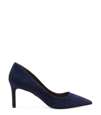 Stuart Weitzman,DANCER 75 PUMP,Suede,Leather,Rubber,Pumps,Day Party,Navy