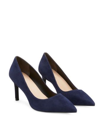 Stuart Weitzman,DANCER 75 PUMP,Suede,Leather,Rubber,Pumps,Day Party,Navy