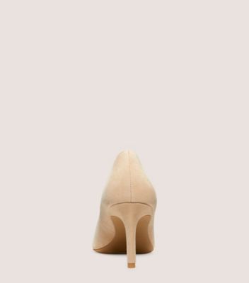 Stuart Weitzman,DANCER 75 PUMP,Suede,Leather,Rubber,Pumps,Day Party,Beige,Back View