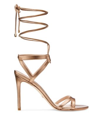 Missguided - rose gold lace up heels on Designer Wardrobe