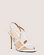 Stuart Weitzman,Soiree 100 Strappy Sandal,Sandal,Lacquered Nappa Leather,White,Side View