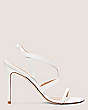 Stuart Weitzman,Sandale avec sangles Soirée 100,Sandal,Cuir nappa verni,Blanc,Front View