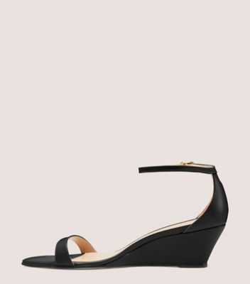 Stuart Weitzman,Sandale à talon compensé Nudistcurve 50,Sandal,Cuir verni,Noir