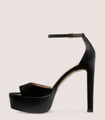 Stuart Weitzman,Sandale Discoplatform,Sandal,Cuir verni,Noir