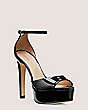 Stuart Weitzman,Discoplatform Sandal,Sandal,Patent leather,Black,Side View