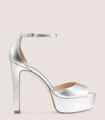 Silver platform sandals discount heels