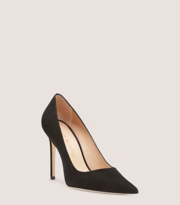 Stuart Weitzman,STUART 100 PUMP,Pump,Suede,Black,Side View