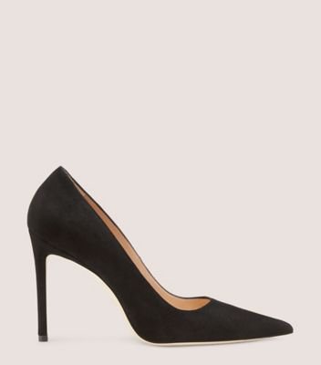 Stuart Weitzman,ESCARPIN STUART 100,Pump,Suède,Noir,Front View