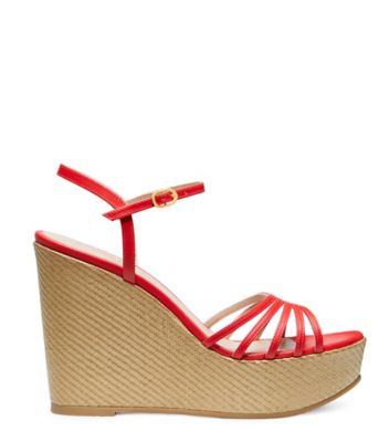SOIREE STRAPPY WEDGE SANDAL, Coral/Tan, Product