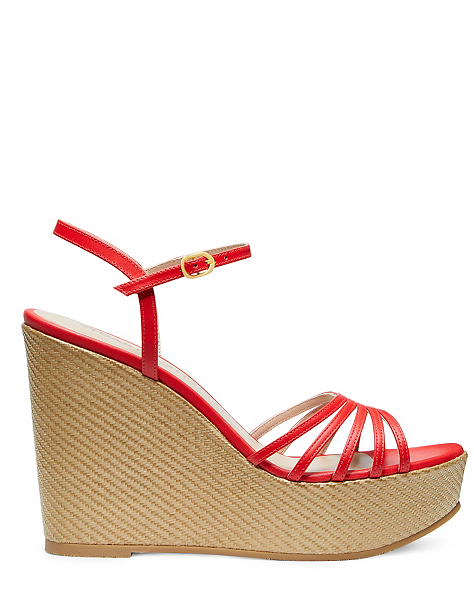 SOIREE STRAPPY WEDGE SANDAL, Coral/Tan, ProductTile