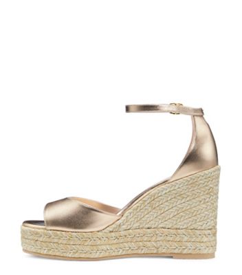 SANDALE ESPADRILLE À TALON COMPENSÉ NUDISTCURVE, Or, Product
