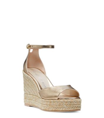 SANDALE ESPADRILLE À TALON COMPENSÉ NUDISTCURVE, Or, Product
