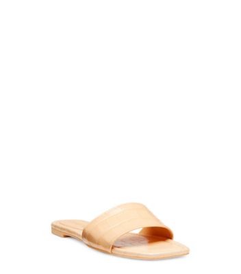 Stuart Weitzman,SANDALE CLAQUETTE ESTIVALE,Slide,Cuir embossé en crocodile,Mangue