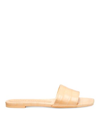 Stuart Weitzman,SANDALE CLAQUETTE ESTIVALE,Slide,Cuir embossé en crocodile,Mangue