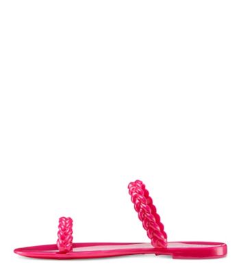Stuart Weitzman,Sandale Jelly Braida Sawyer,Slide,Caoutchouc brillant,Magenta