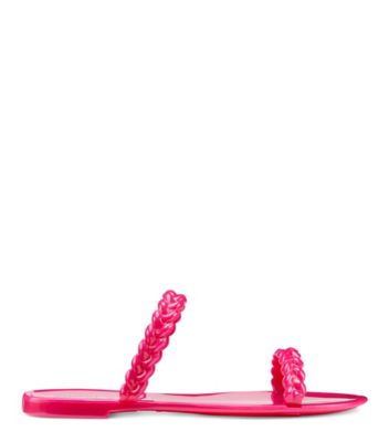 Stuart Weitzman,Sandale Jelly Braida Sawyer,Slide,Caoutchouc brillant,Magenta,Front View