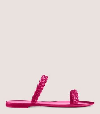 Stuart Weitzman,BRAIDA SAWYER JELLY SANDAL,Slide,Shine rubber,Orchid