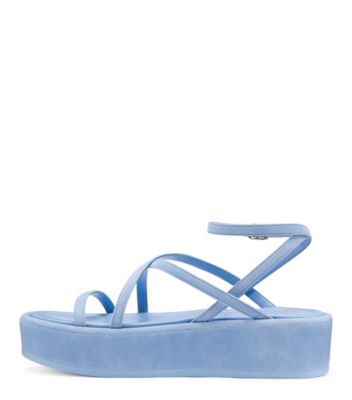 Stuart Weitzman,Sandale à plateforme Summerlift,Sandal,Suède,Centaurée bleuet