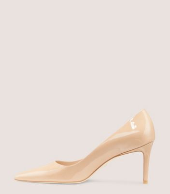Stuart Weitzman,STUART 75 PUMP,Leather,Rubber,Pumps,Work,Beige