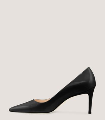 Stuart Weitzman,STUART 75 PUMP,Leather,Rubber,Pumps,Work,Black