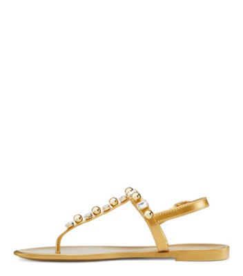 Stuart Weitzman,Goldie Crystal Jelly Sandal,Sandal,Metallic rubber,Gold