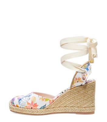 Espadrille à talon compensé Marguerita, Abricot/Crépuscule multi, Product