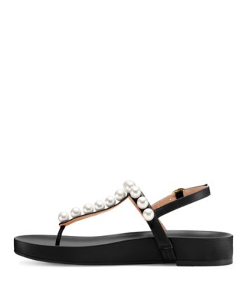 Sandale estivale avec perles Goldie, Noir, Product
