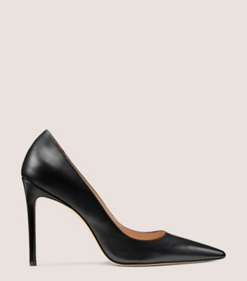 Stuart Weitzman,Stuart 100 Pump,Pump,Smooth Leather,Black,Front View