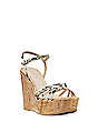 SOIREE STRAPPY WEDGE SANDAL, Cream/Oat, Product