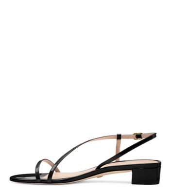 Stuart Weitzman,Soiree 25 Strap Sandal,Patent leather,Black