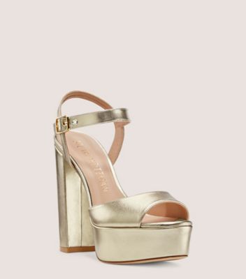 Gold Metallic Stiletto Heel Slingback Pumps | CHARLES & KEITH