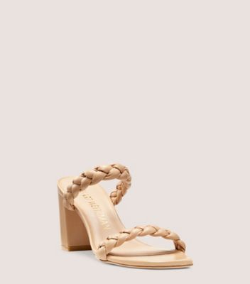 Stuart Weitzman,Braida Aleena 75 Block Sandal,Slide,Lacquered Nappa Leather,Adobe Beige,Side View