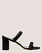 Stuart Weitzman,Braida Aleena 75 Block Sandal,Slide,Lacquered Nappa Leather,Black,Front View