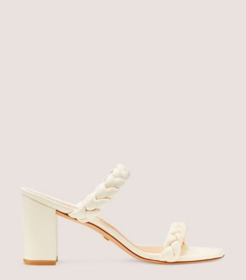 Stuart Weitzman,Braida Aleena 75 Block Sandal,Slide,Lacquered Nappa Leather,Seashell,Front View