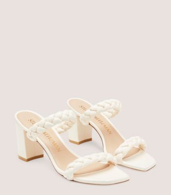 Stuart Weitzman,Braida Aleena 75 Block Sandal,Slide,Lacquered Nappa Leather,Cream,Angle View