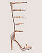 Stuart Weitzman,Nudist Disco Crystal Gladiator,Sandal,Suede & crystal,Dolce/Clear,Front View