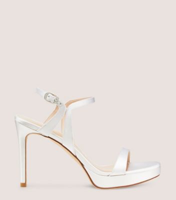 Stuart Weitzman,Sandale à plateforme Mariposa 80,Sandal,Satin,Blanc