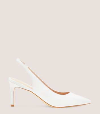 Stuart Weitzman,DANCER 75 SLINGBACK PUMP,White,Front View